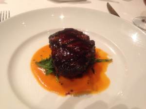 Grilled Angus Beef Filet Mignon (with Parsley Root, Back Kale and Red Pumpkin Essence)
