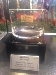 The first Disneyland ticket ever purchased by Walt Disney's brother Roy